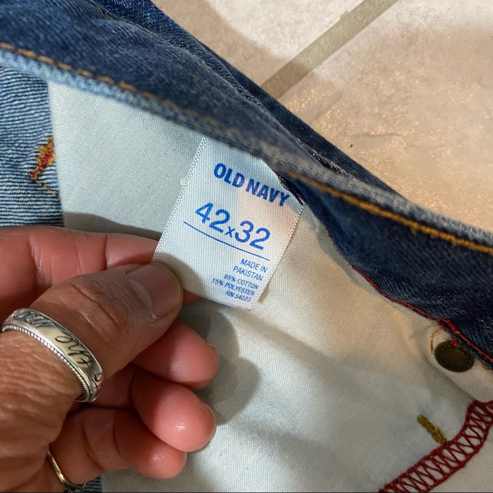 Old Navy Jeans men 42-32 Denim Blue Jeans Straight Leg High Rise - Picture 5 of 5